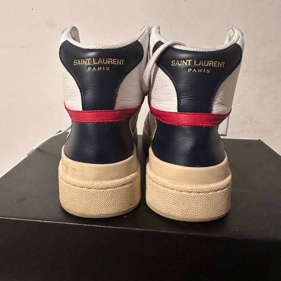 SAINT LAURENT SL/24 CANVAS & LEATHER HIGH-TOP SNEAKER - Picture 9 of 9